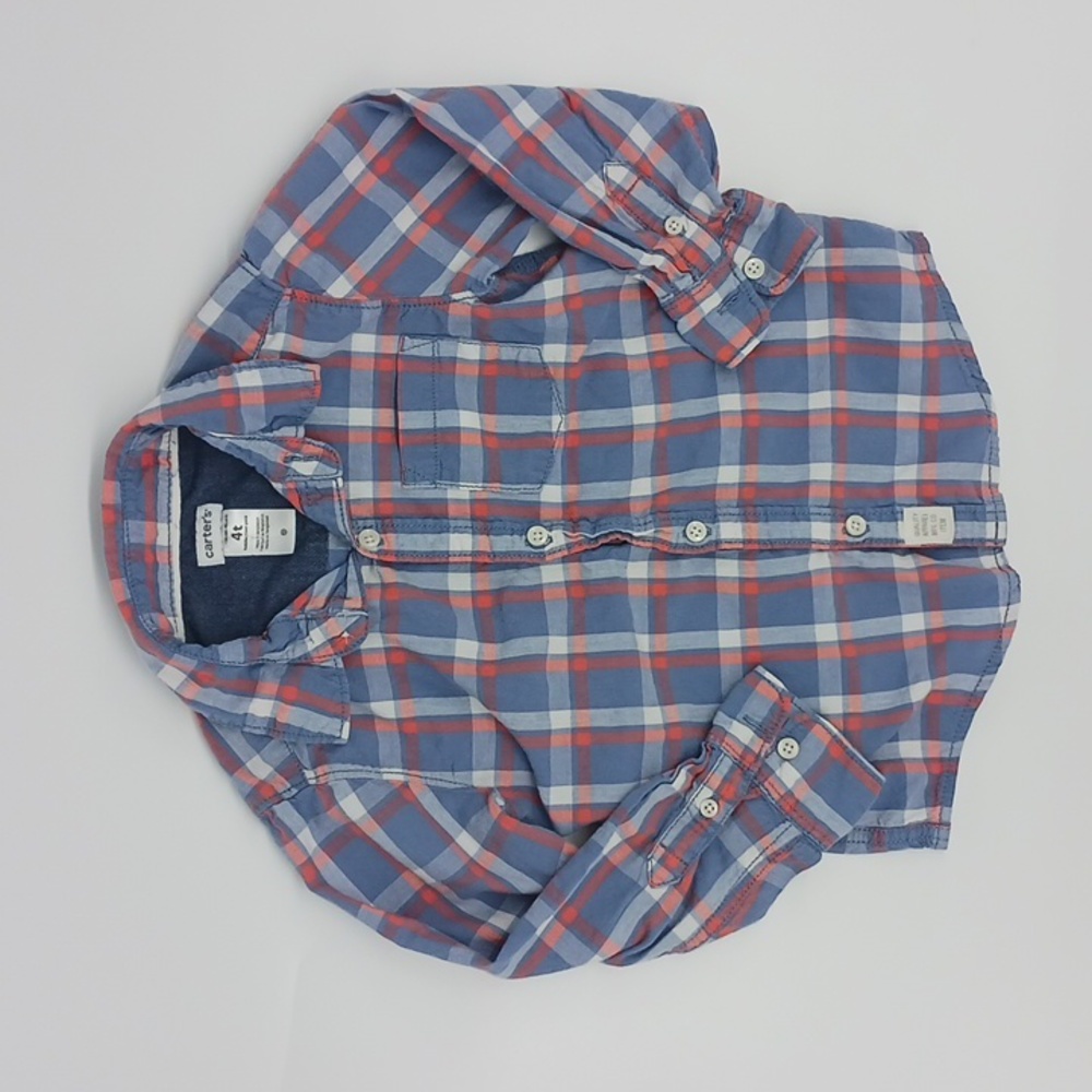Carter's Long Sleeve Button Down Plaid Shirt (4T)